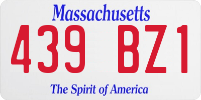 MA license plate 439BZ1