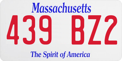 MA license plate 439BZ2
