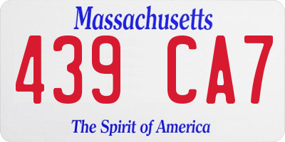 MA license plate 439CA7