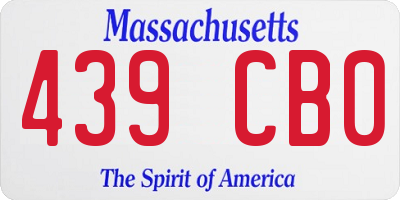 MA license plate 439CB0