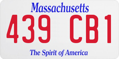 MA license plate 439CB1
