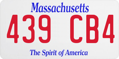 MA license plate 439CB4