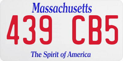 MA license plate 439CB5