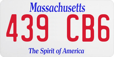 MA license plate 439CB6