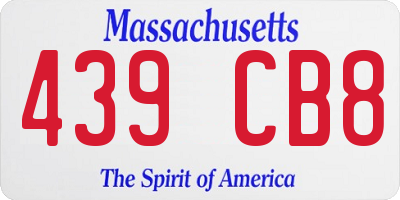 MA license plate 439CB8