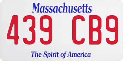 MA license plate 439CB9