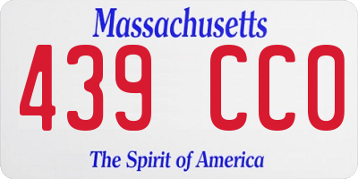 MA license plate 439CC0