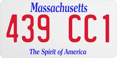MA license plate 439CC1