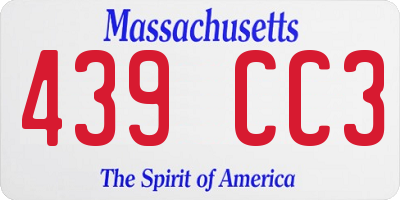 MA license plate 439CC3