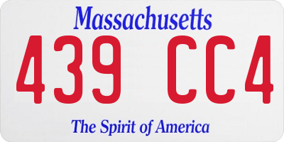 MA license plate 439CC4