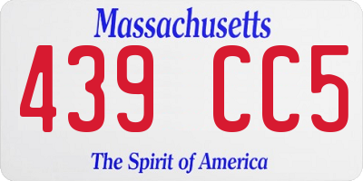 MA license plate 439CC5