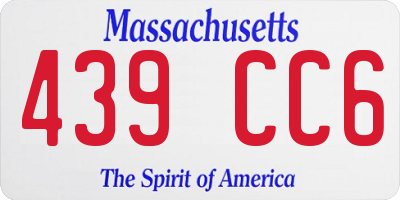 MA license plate 439CC6