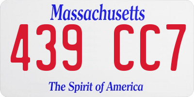 MA license plate 439CC7