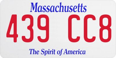 MA license plate 439CC8