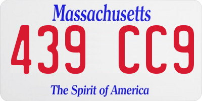 MA license plate 439CC9