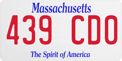 MA license plate 439CD0