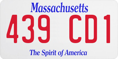 MA license plate 439CD1