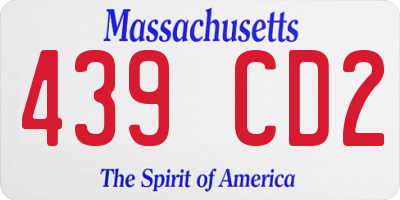 MA license plate 439CD2