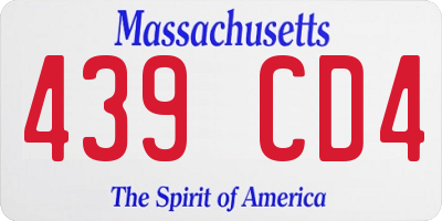 MA license plate 439CD4