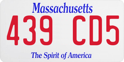 MA license plate 439CD5