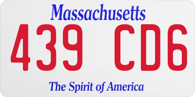 MA license plate 439CD6