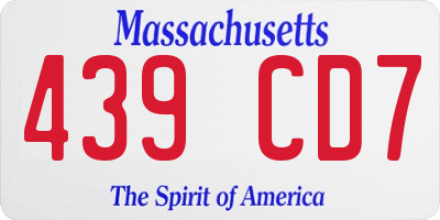 MA license plate 439CD7