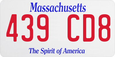 MA license plate 439CD8