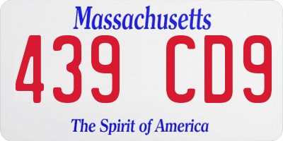 MA license plate 439CD9