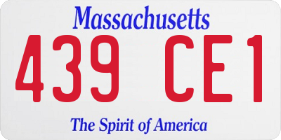 MA license plate 439CE1