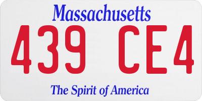 MA license plate 439CE4