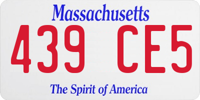 MA license plate 439CE5