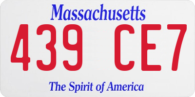MA license plate 439CE7