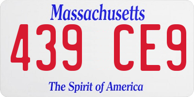 MA license plate 439CE9
