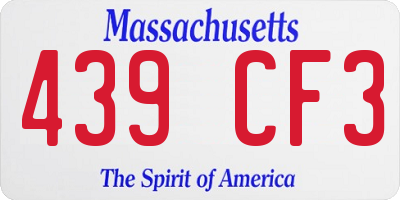 MA license plate 439CF3