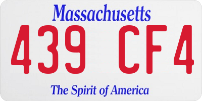 MA license plate 439CF4