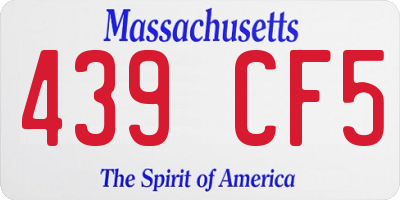 MA license plate 439CF5