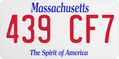 MA license plate 439CF7