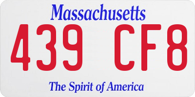 MA license plate 439CF8