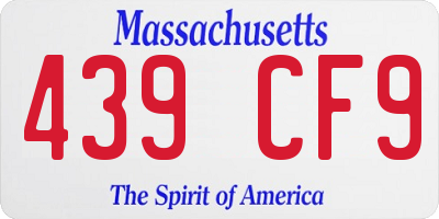 MA license plate 439CF9