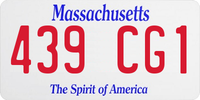 MA license plate 439CG1