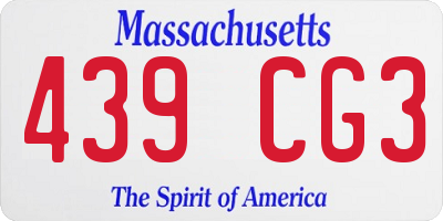 MA license plate 439CG3