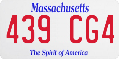 MA license plate 439CG4