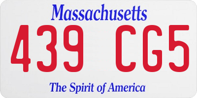 MA license plate 439CG5