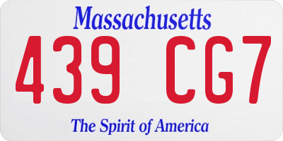 MA license plate 439CG7