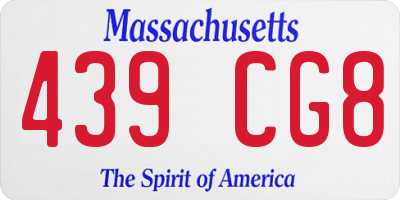 MA license plate 439CG8