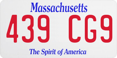 MA license plate 439CG9