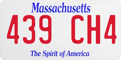 MA license plate 439CH4
