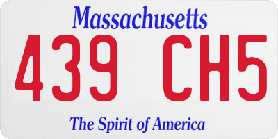 MA license plate 439CH5