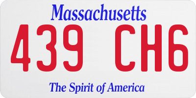 MA license plate 439CH6
