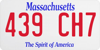 MA license plate 439CH7